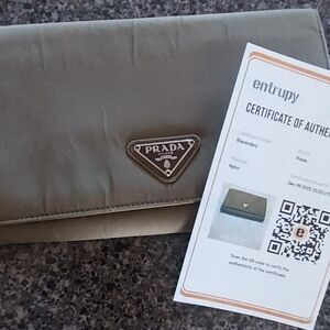 Prada Olive Green Nylon Wallet/Clutch